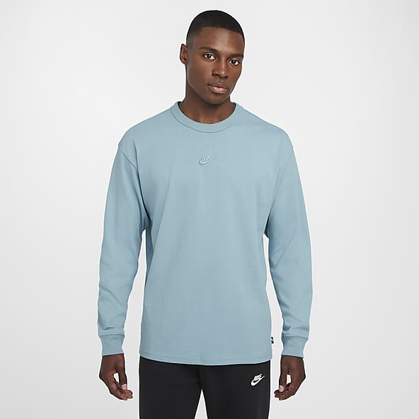 Blue Lifestyle Organic Cotton Long Sleeve Shirts. Nike